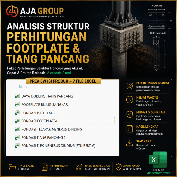 ANALISIS STRUKTUR PERHITUNGAN PONDASI FOOTPLATE & TIANG PANCANG